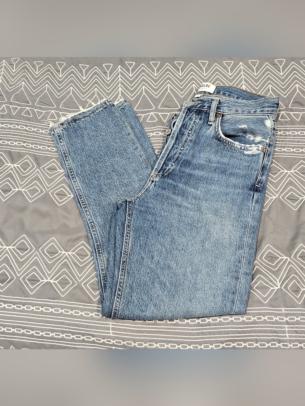 Agolde Riley High Waisted Cropped Straight Leg Jean Size 24